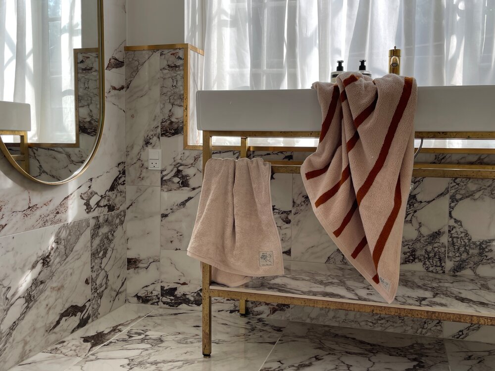 Solid håndklæde - Karamel